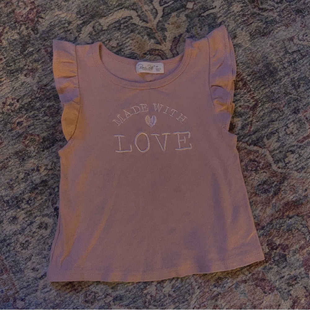Rene Rofe Pink Ruffle Sleeve Kids Top